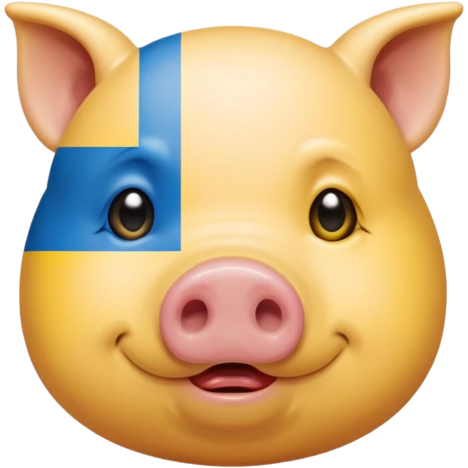 Pig is crying coloured in Ukrainian flag emoji