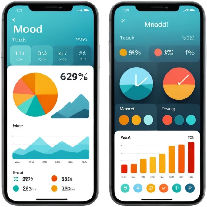 Mood tracker app dashboard emoji