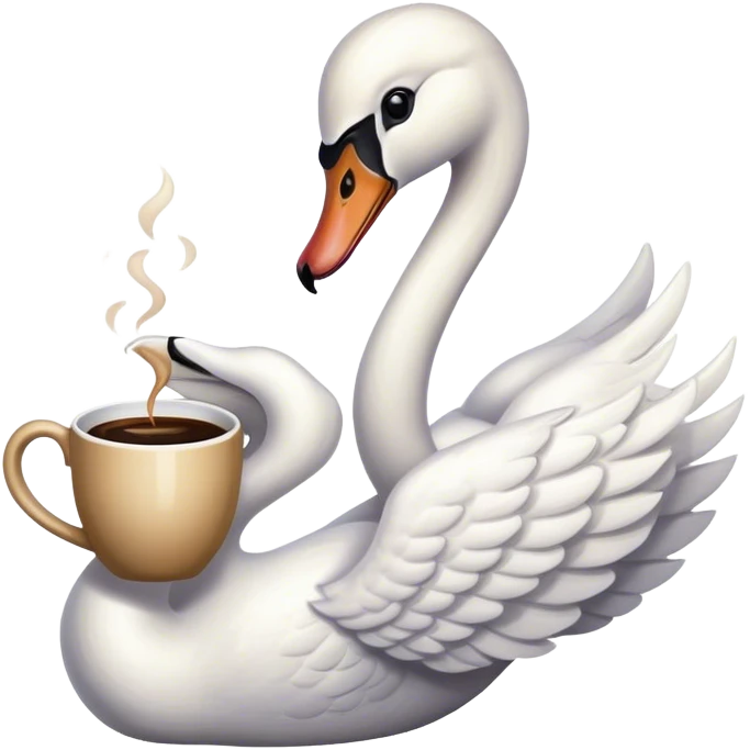 Swan with coffee emoji