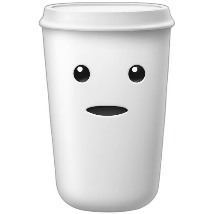 vaso blanco con tapa emoji