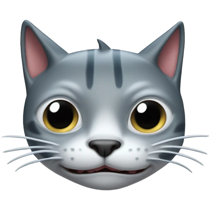 Cat with hammerhead shark coming out of its face emoji