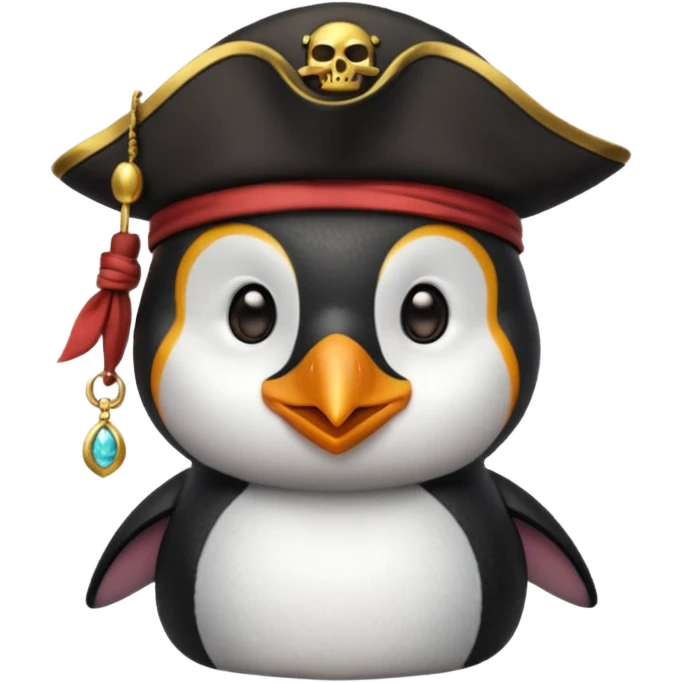 Penguin pirate emoji