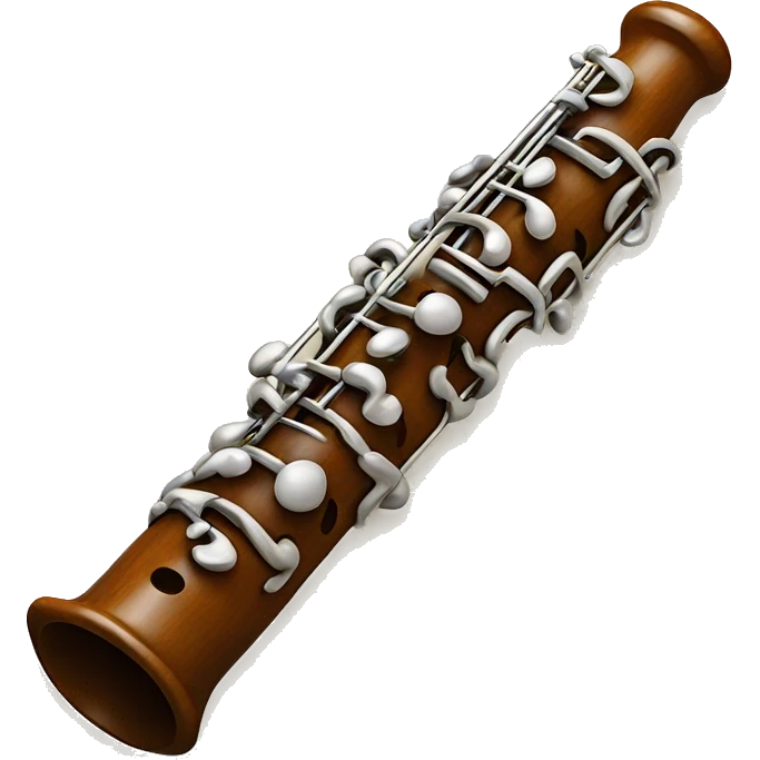 Orginal wooden baroque oboe with one key emoji
