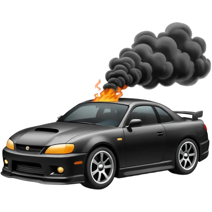 drifting car with smoke emoji