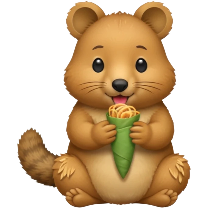 quokka eating spring roll emoji