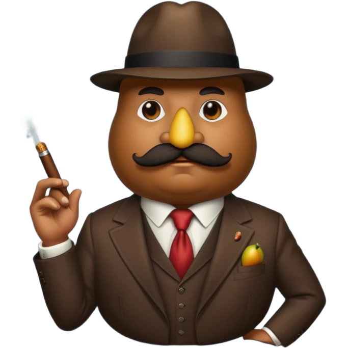 birne verkleidet als mafia boss mit geischt  emoji
