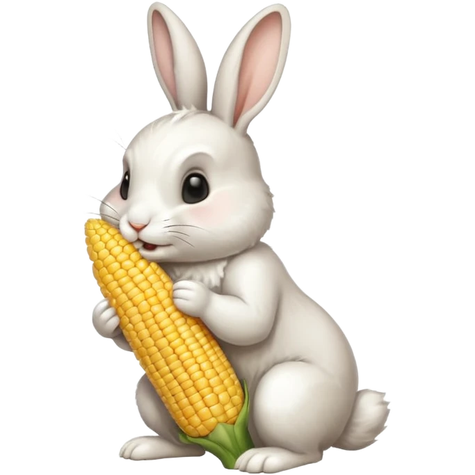 rabbit eating corn emoji