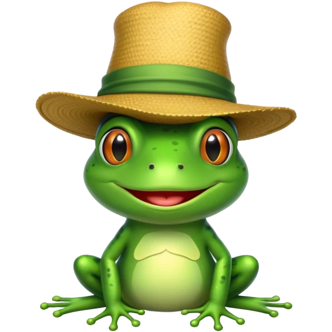 Frog with a hat emoji