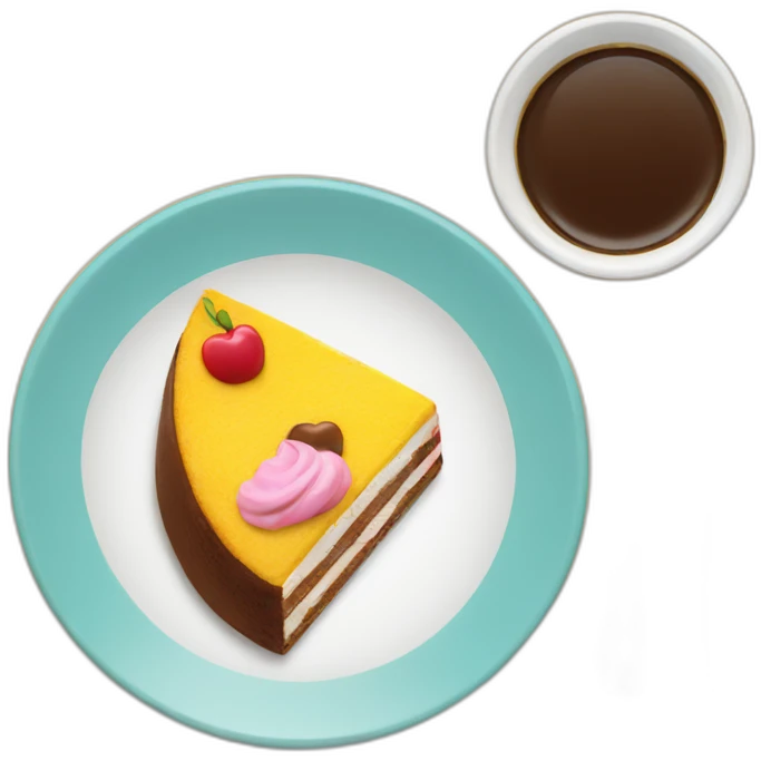 Eating cake with iPhone shape emoji