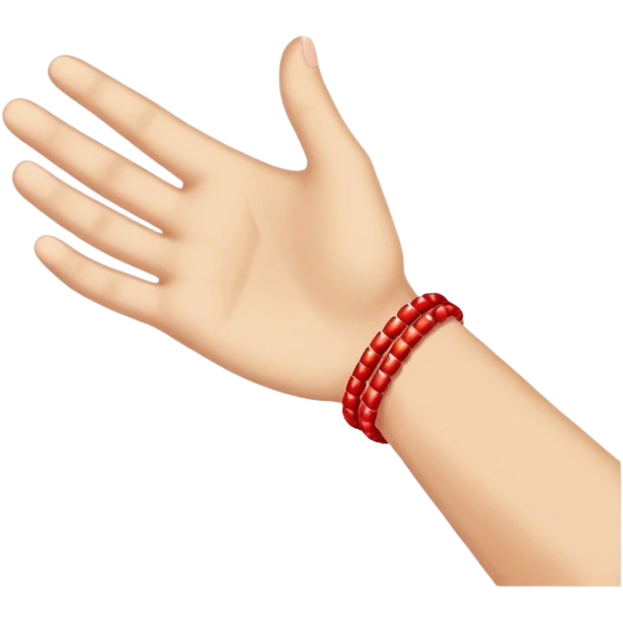 Hand with red bracelet string  emoji
