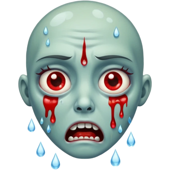 zombie crying with tears water droplets no blood  emoji