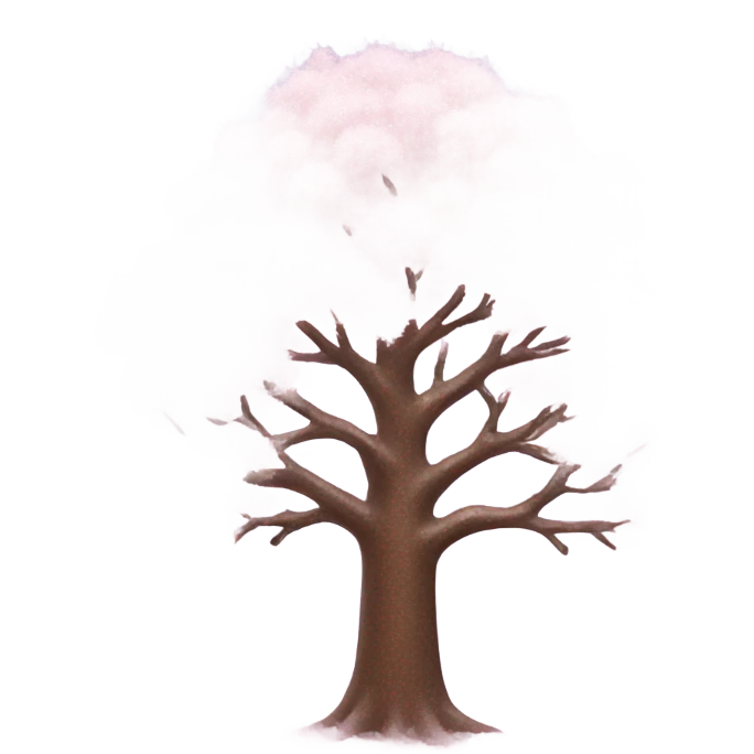 Winter tree with light pink glitter  emoji