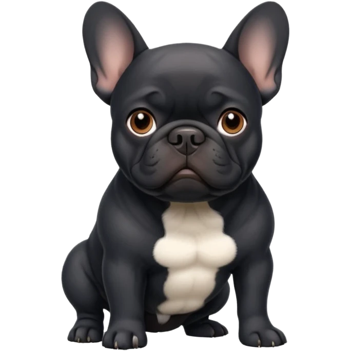 Bouledogue français noir  corps emoji