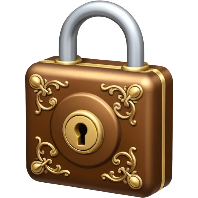 Lock with a brown with a heard white emoji
