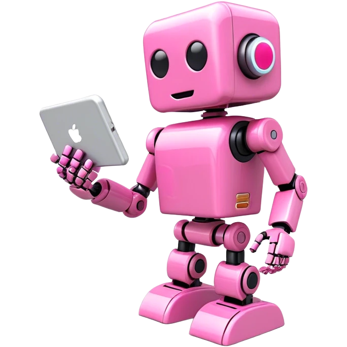 pink 3d robotic email emoji