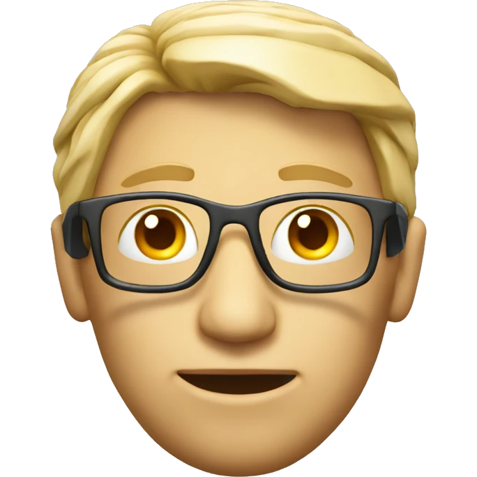 3D programmer man head emoji