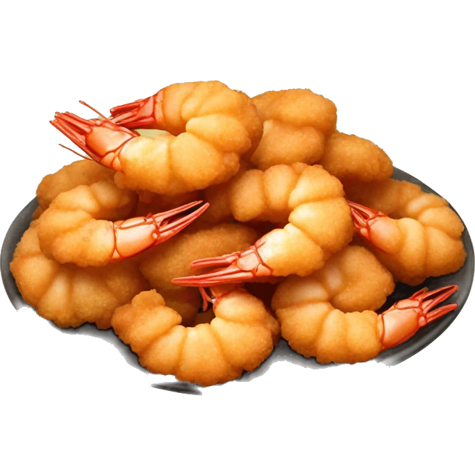  golden fried shrimp, crispy and appetizing.” emoji