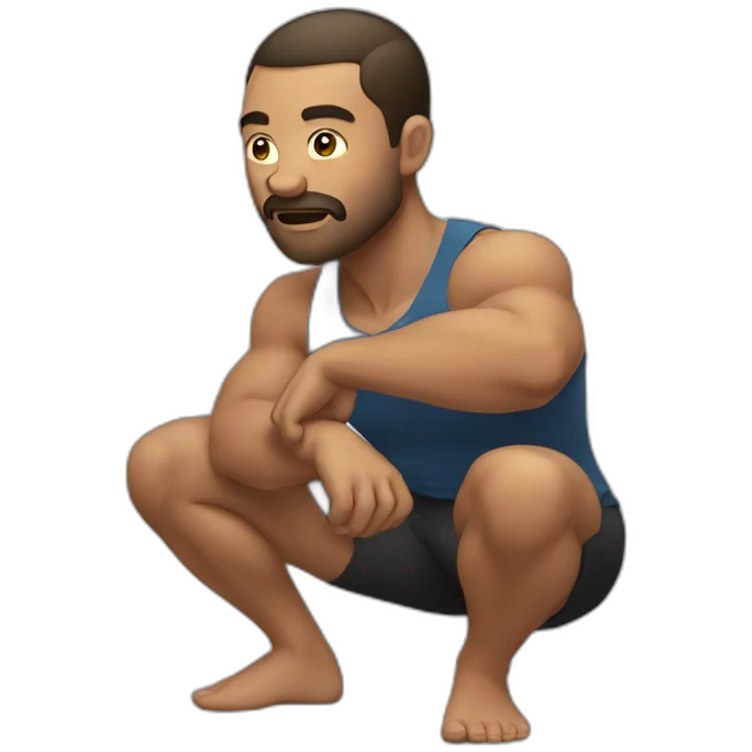Man doing squats emoji