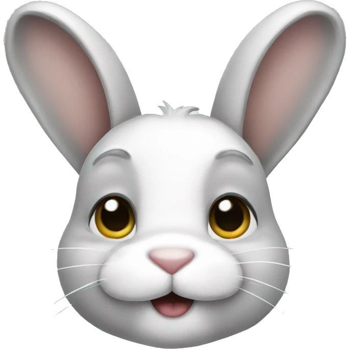 White grey bunny  emoji
