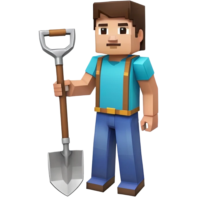 Minecraft character holding a shovel emoji