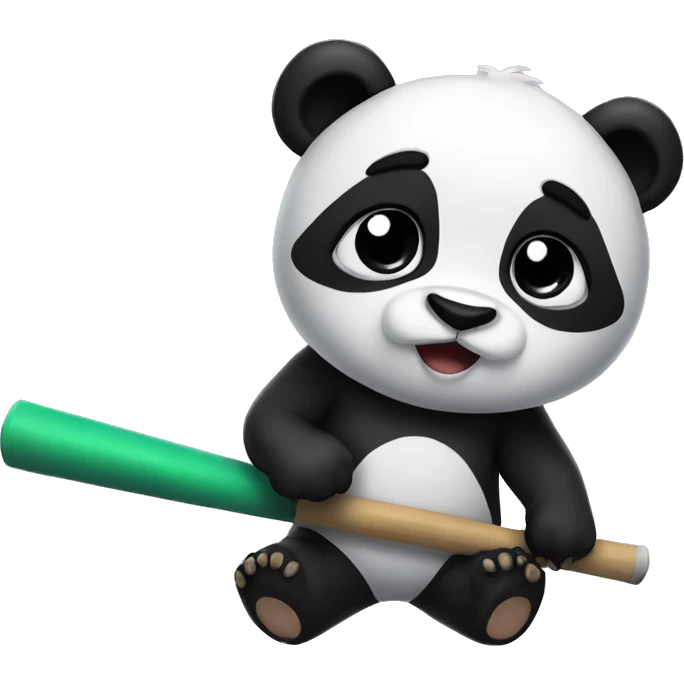 panda with bat emoji