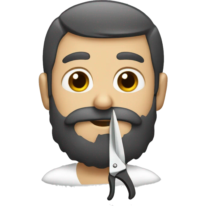 Man with beard cutting hair emoji
