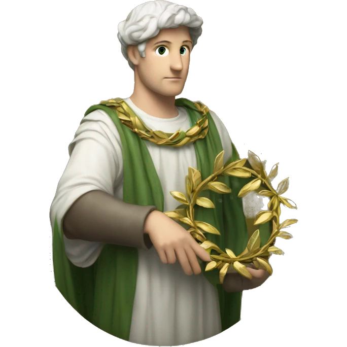 Petrarch holds a golden laurel wreath in his hand emoji
