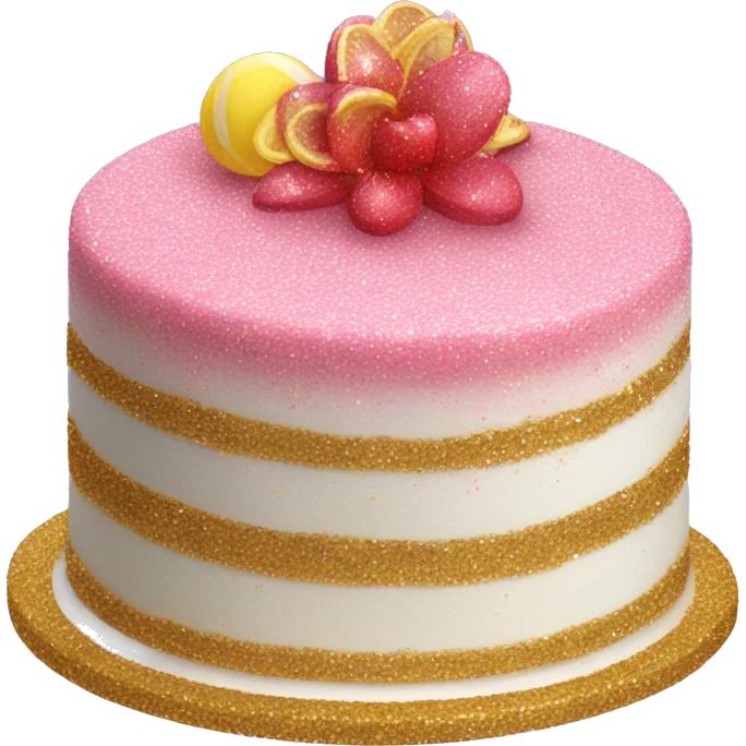 Realistic cake with glitter emoji