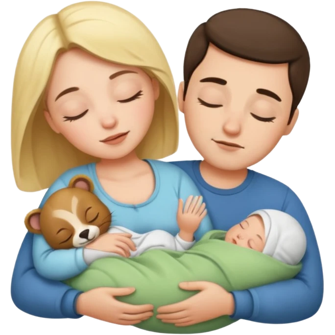 Femme Marie, homme Joseph, et le petit bébé Jesus, et les animaux font tous dodo emoji