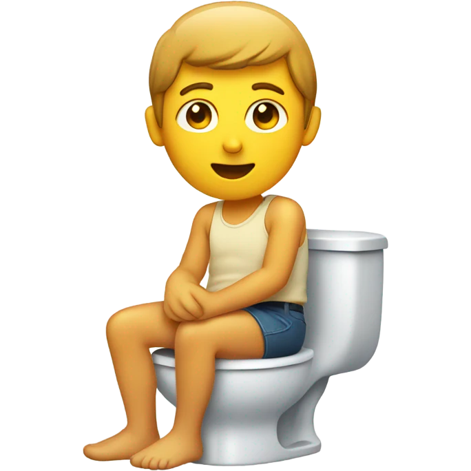 An person on an toilett and in the background an cotton field emoji