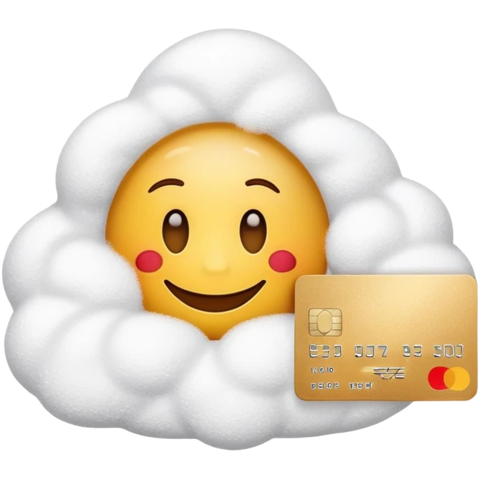 Happy emoji with credit card and white powder  emoji