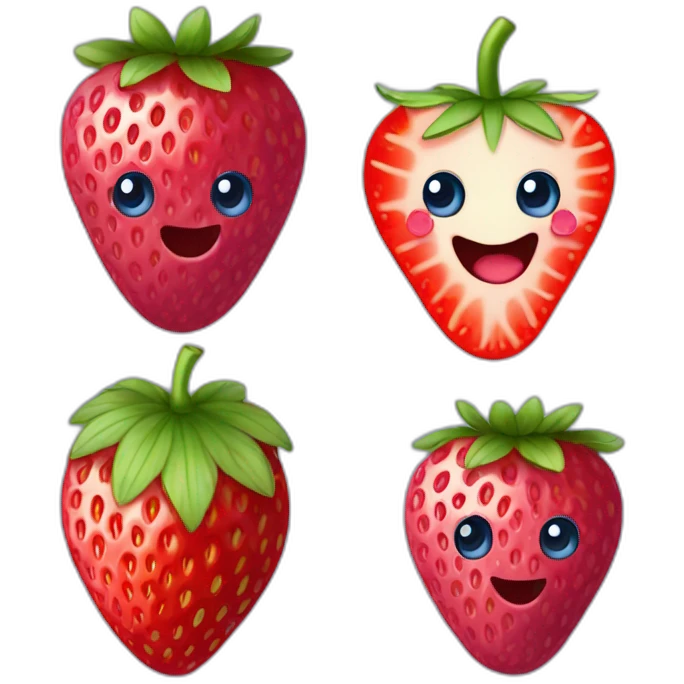 A strawberry, a raspberry and a blueberry  emoji