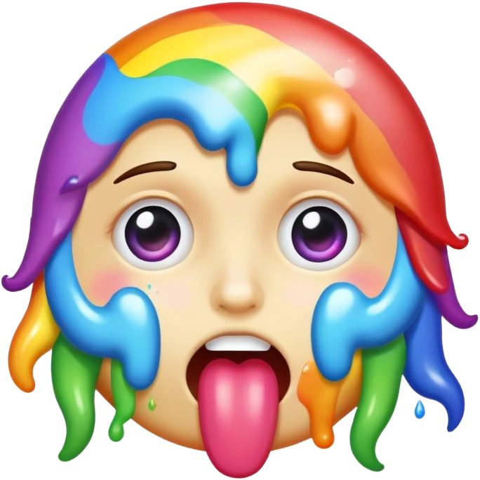 face with rainbow vomit emoji
