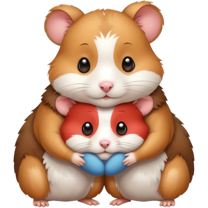 2 cute hamsters hugging with big puppy eyes emoji
