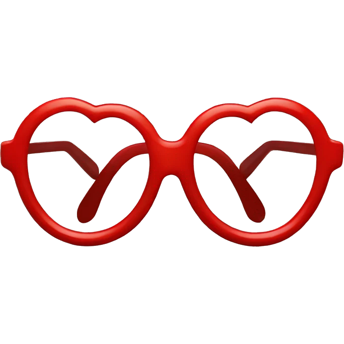 red heart with glasses emoji