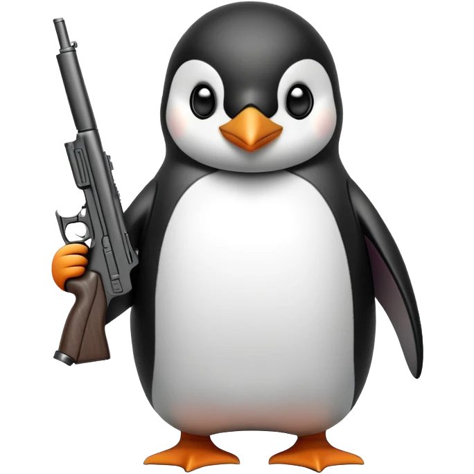 Penguin with gun emoji