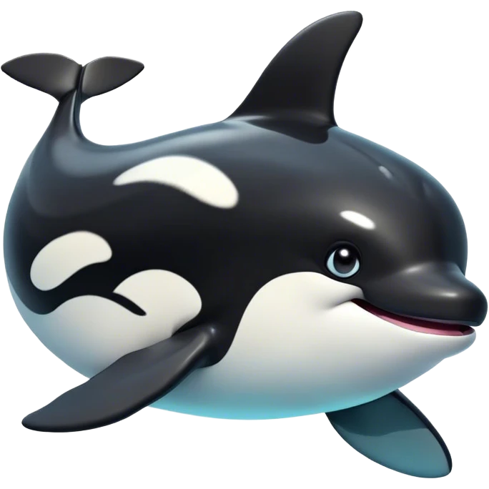 Cinematic Comical orca Portrait Emoji, Head tilted dramatically with an exaggeratedly shocked expression, featuring a sleek black-and-white body with wide, comically expressive eyes full of playful disbelief and animated flippers, Simplified yet hilariously expressive features, highly detailed, glowing with a slightly sassy oceanic glow, high shine, dramatic yet playful, stylized with an air of cheeky marine mischief, soft glowing outline, capturing the essence of a meme-worthy orca that looks ready to make waves with its hilariously dramatic antics! emoji