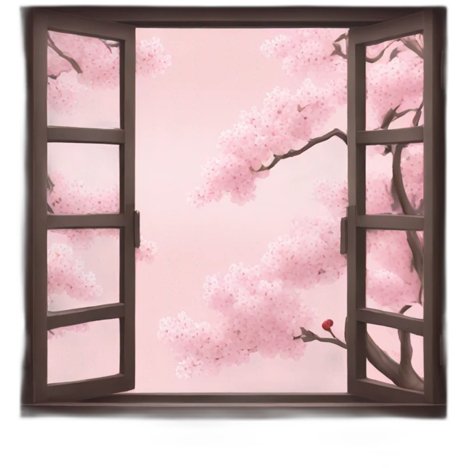 Window with cherry-blossoms outside emoji