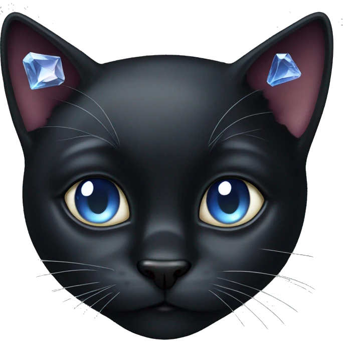 Black cat with Cristal  emoji