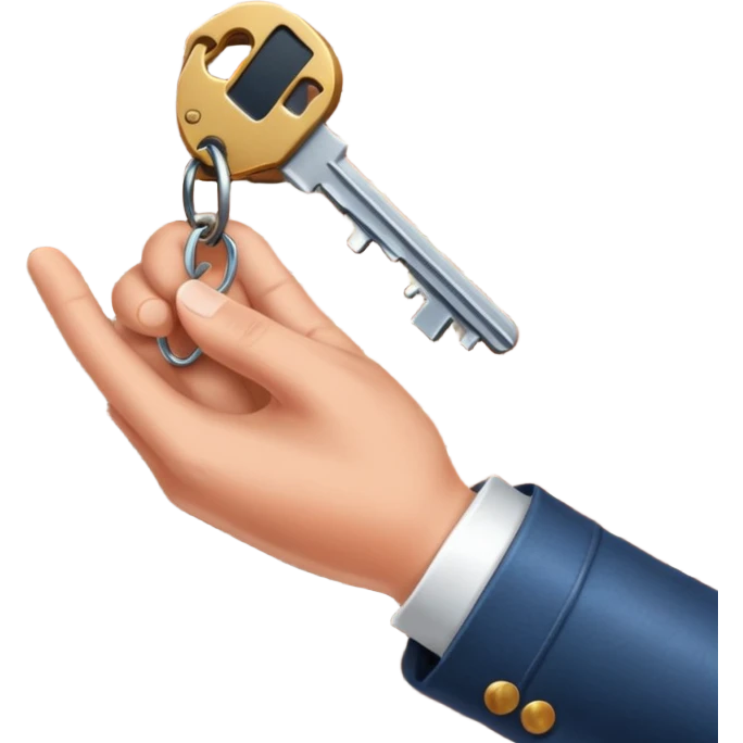 emoji de mano sujetando unas llaves con el fondo de un departamento emoji