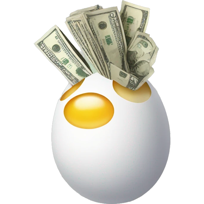 egg holding money emoji