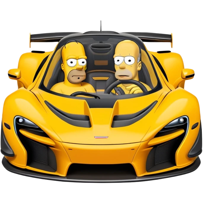 Homer Simpson dans une McLaren senna emoji