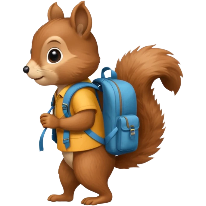 a squirrel walking with a backpack
 emoji