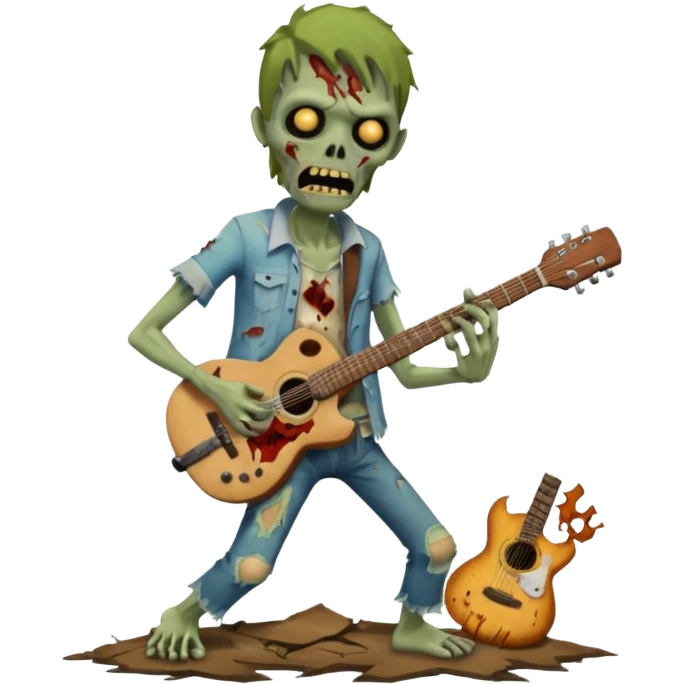 zombie playing guitar emoji