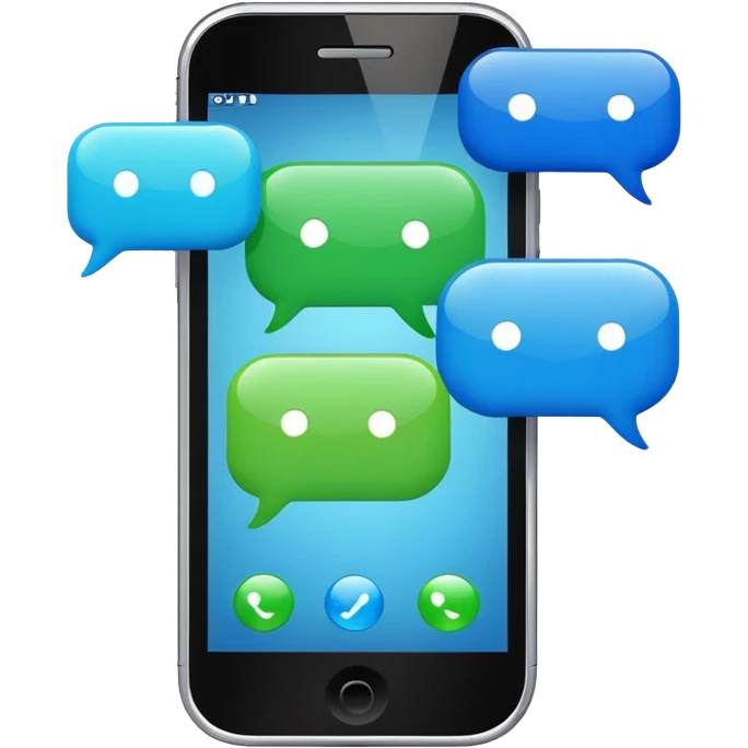 smartphone with chat bubbles emoji