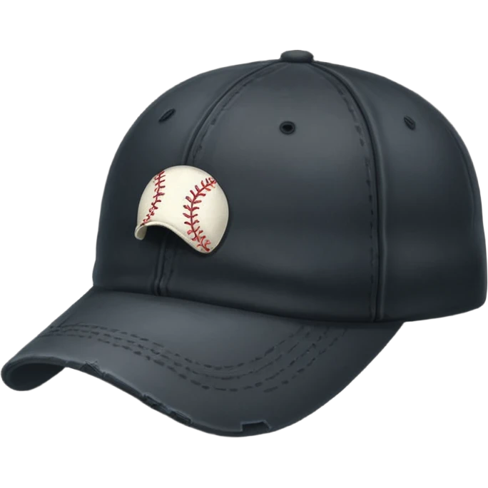 black baseball hat emoji