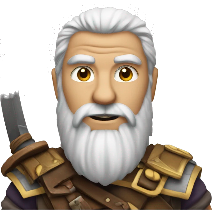 nain guerrier avec une grosse barbe en 2d emoji
