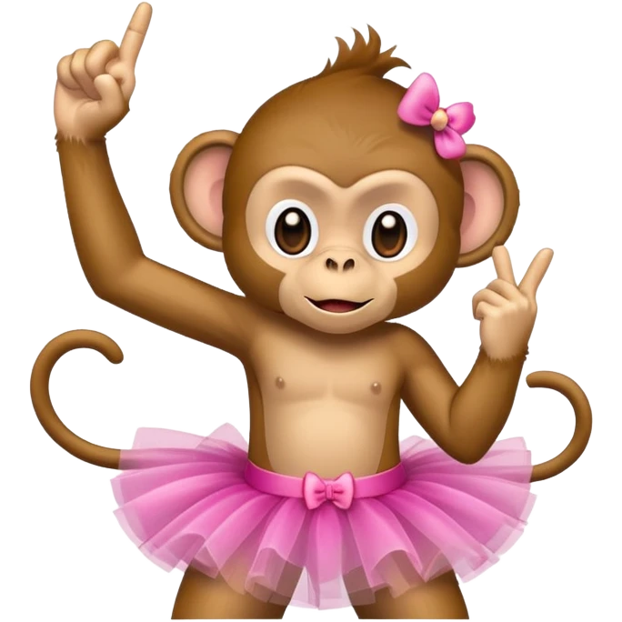 Affe der Mittelfinger zeigt und ein Tü tü trägt  emoji