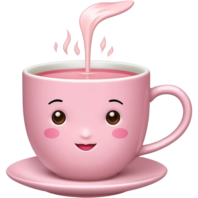 rose hot milk tea with tea cup ( no strraw) emoji