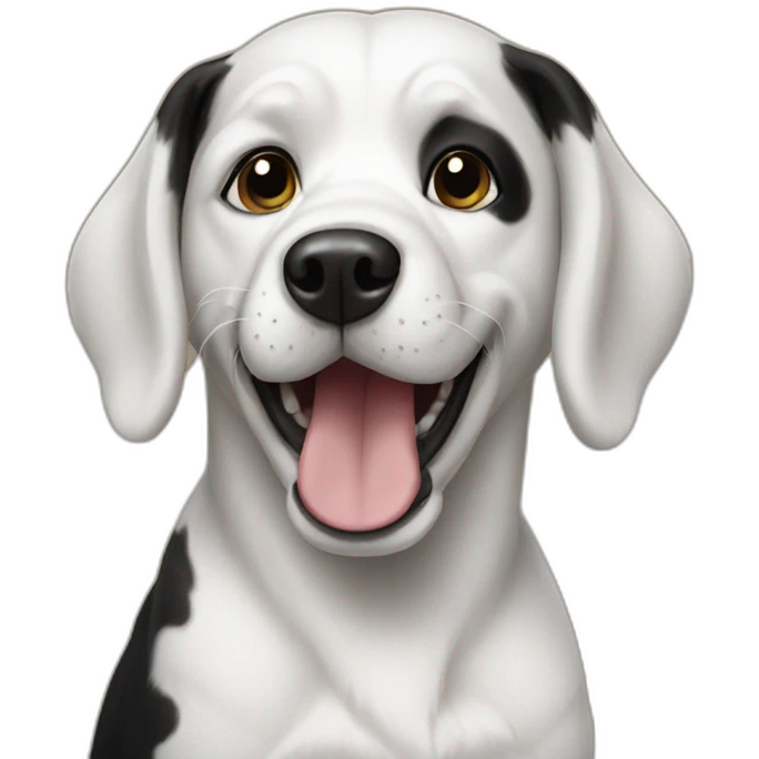 white and black dog emoji